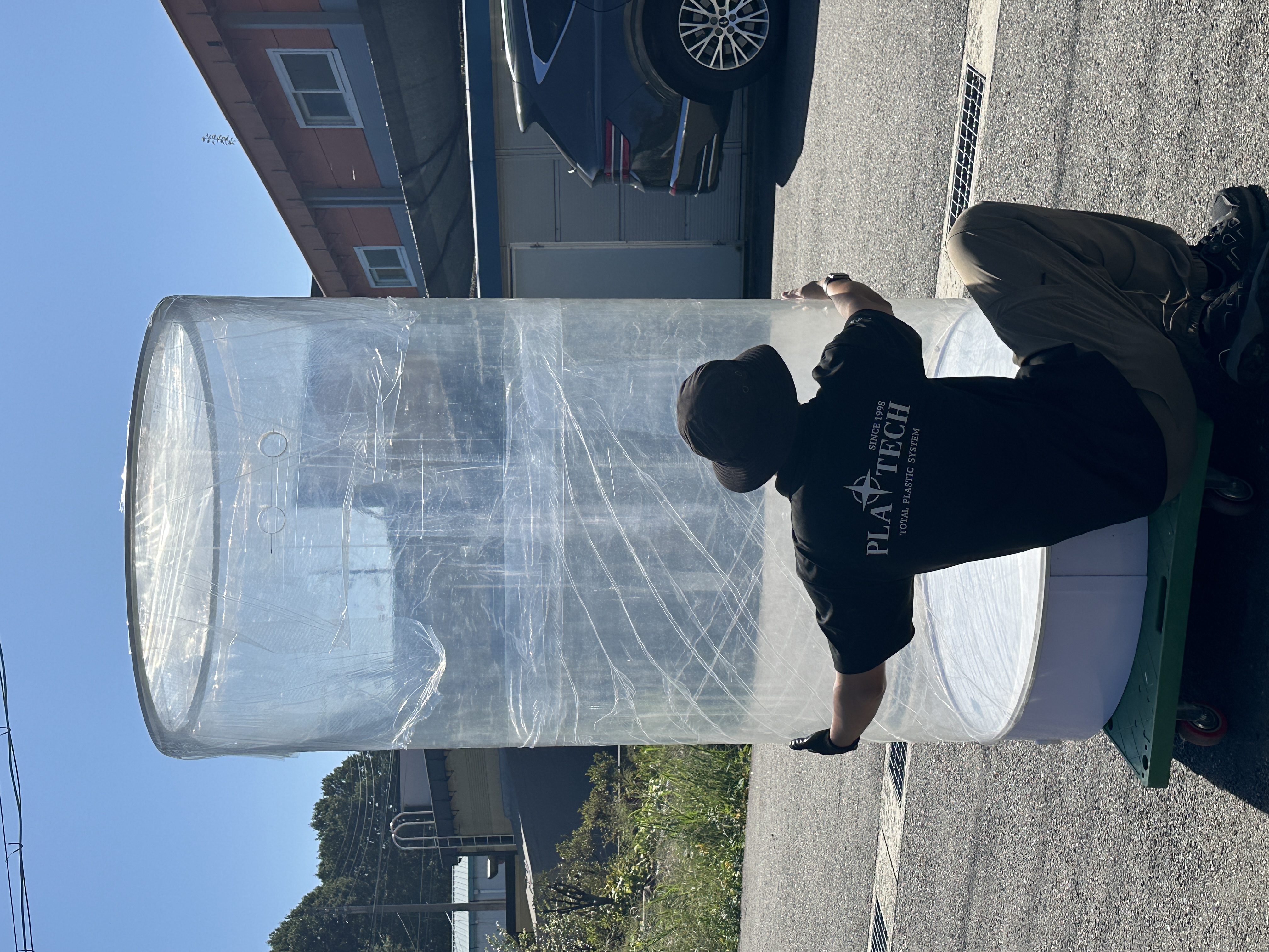 높이 2000 아크릴 원통수조 납품 